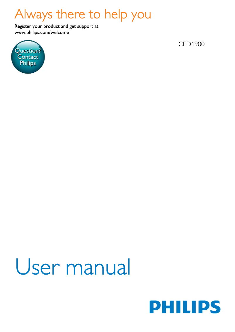 Page 1 de la notice Manuel utilisateur Philips CarStudio CED1900