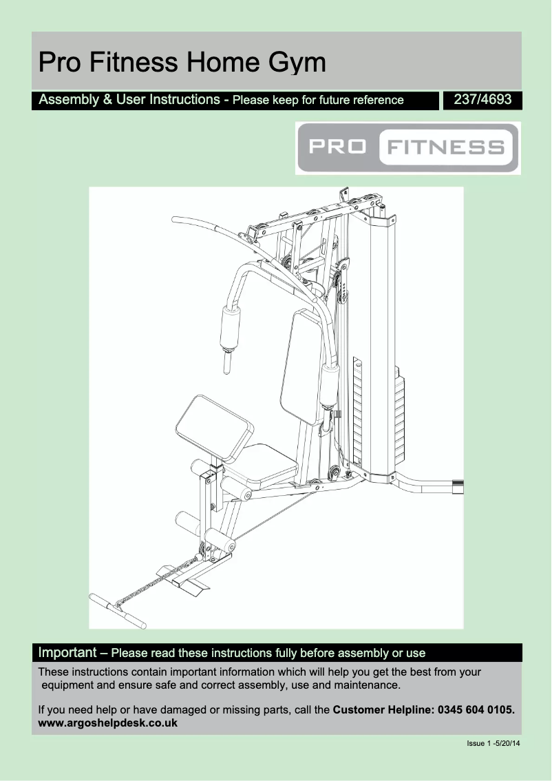 Page n°1 - Manuel utilisateur Pro Fitness 237/4693