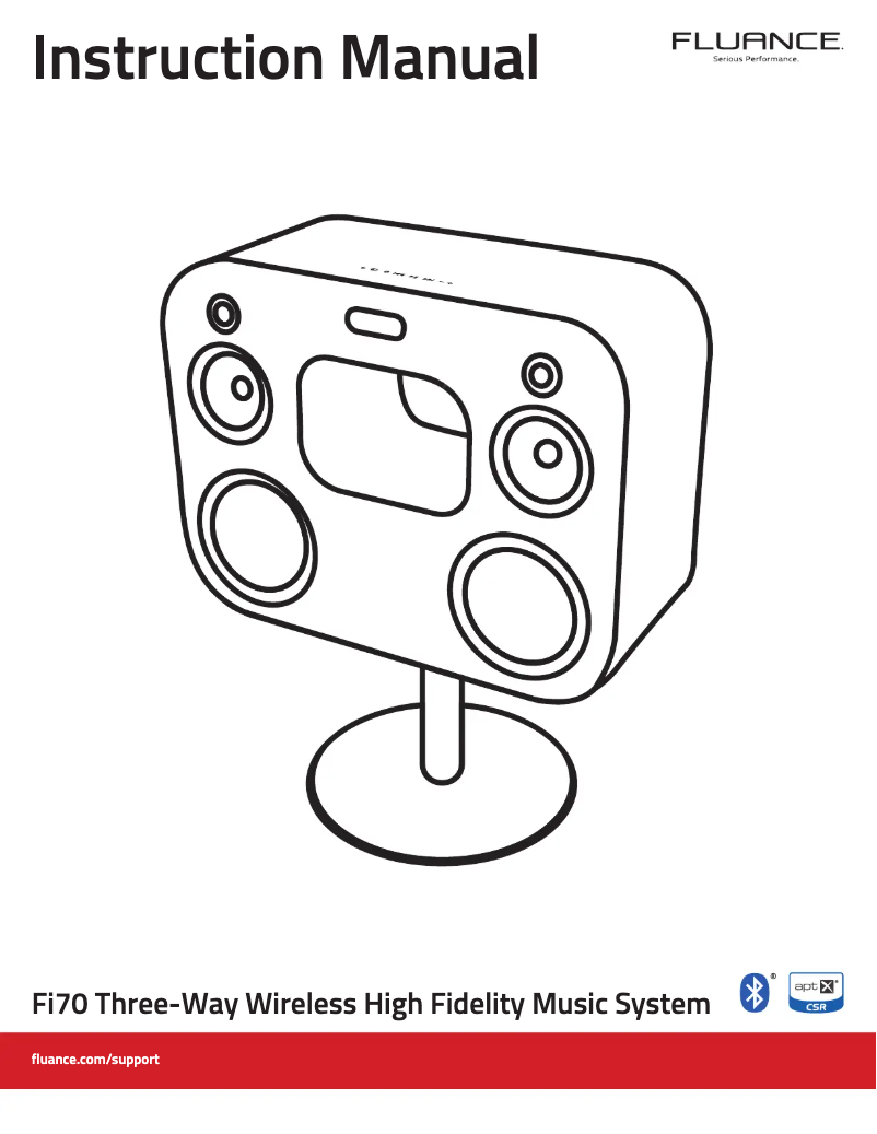 Page 1 de la notice Manuel utilisateur Fluance Fi70