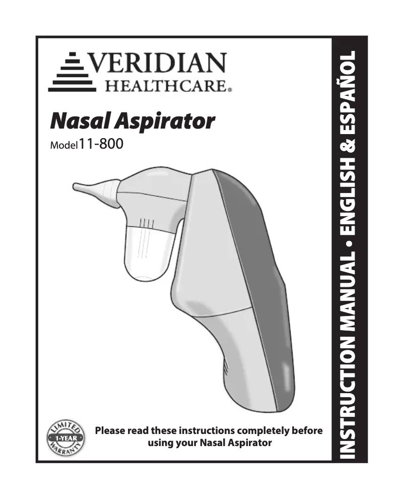 Page 1 de la notice Manuel utilisateur Veridian Healthcare 11-800