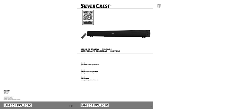 Page 1 de la notice Manuel utilisateur SilverCrest SSB 70 D1