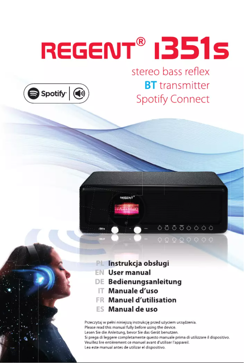 Image de la première page du manuel de l'appareil Regent i351S