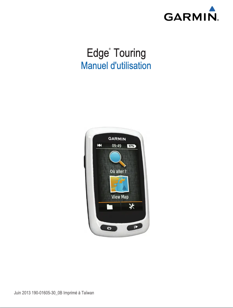 Page 1 de la notice Mode d'emploi Garmin Edge Touring