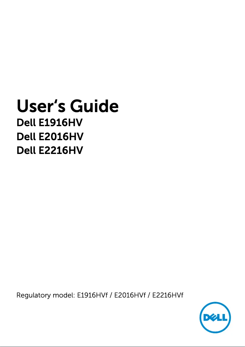 Page 1 de la notice Manuel utilisateur Dell E2016HV