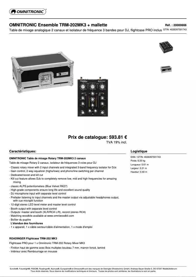 Image de la première page du manuel de l'appareil TRM-202 MK3