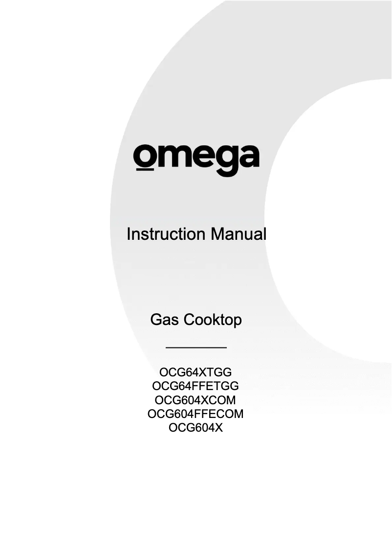 Page n°1 - Manuel utilisateur Omega OCG604XCOM
