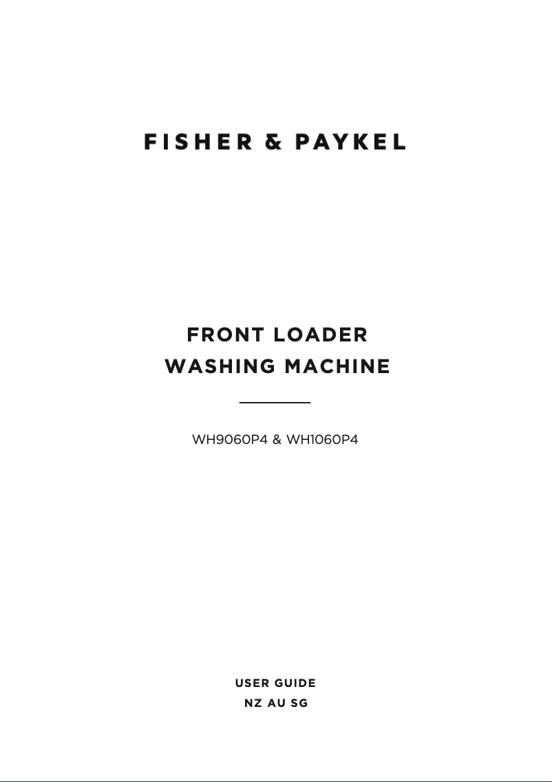 Page 1 of the manual User Manual Fisher & Paykel WH1060P4