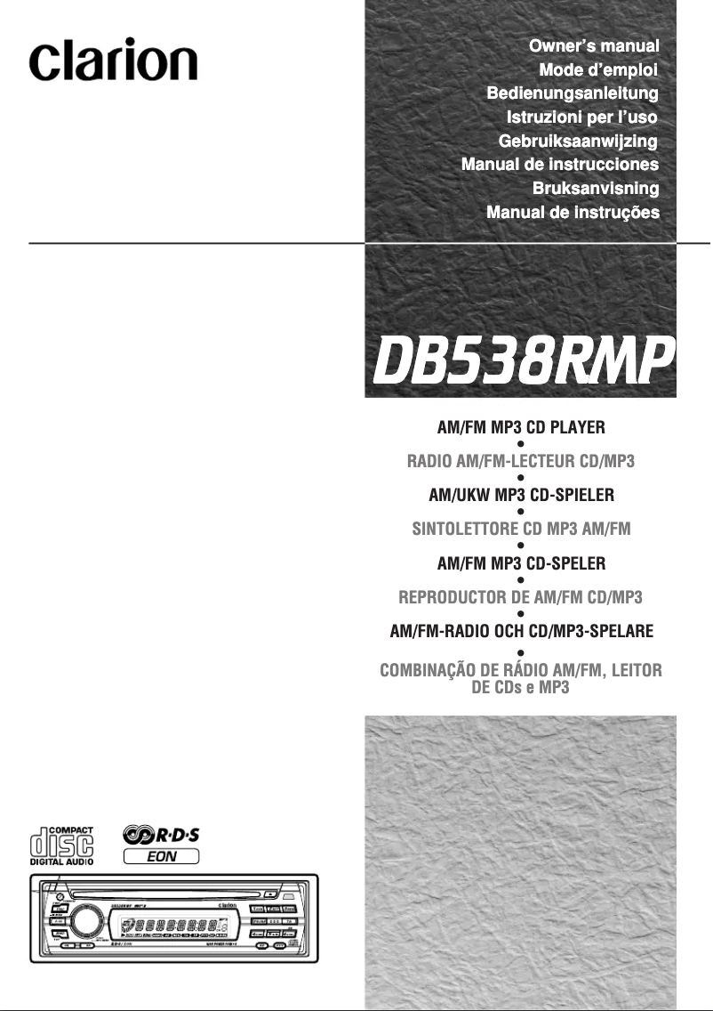 Image de la première page du manuel de l'appareil DB538RMP