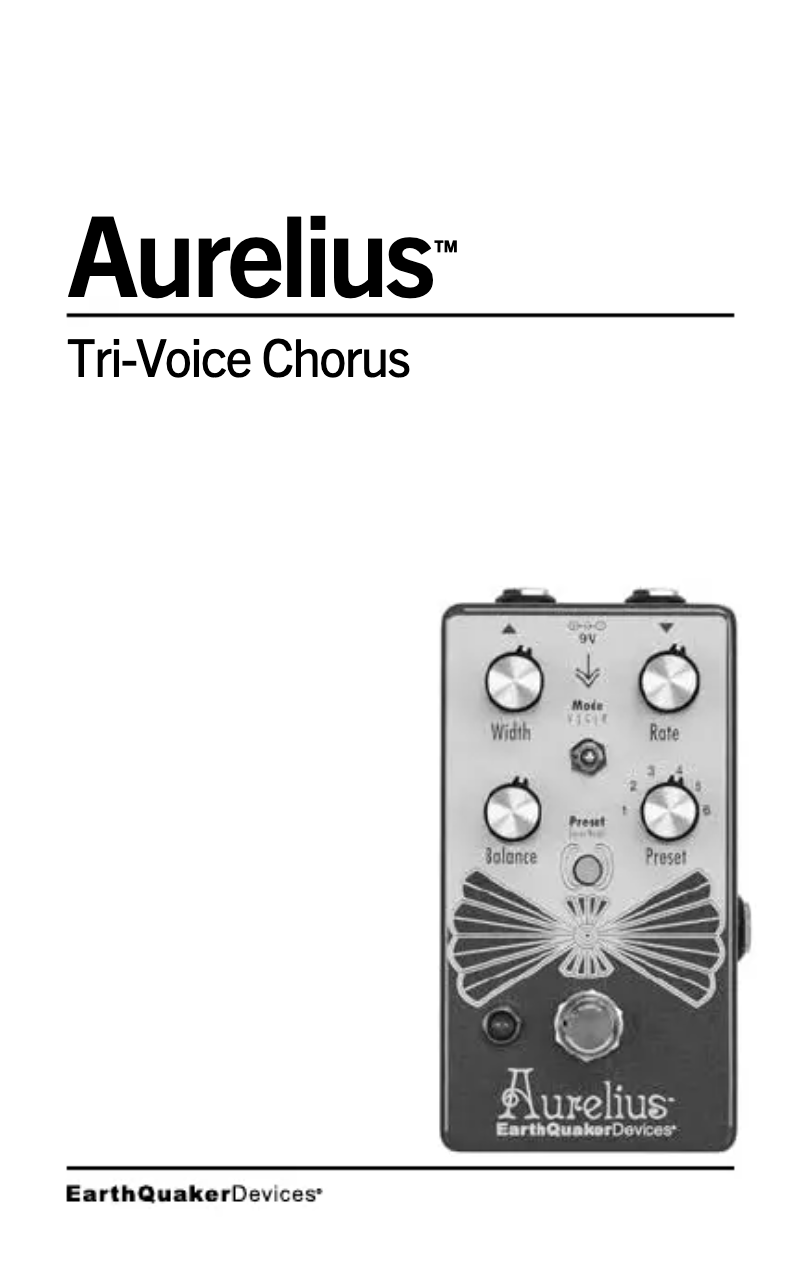 Page 1 de la notice Manuel utilisateur EarthQuaker Devices Aurelius