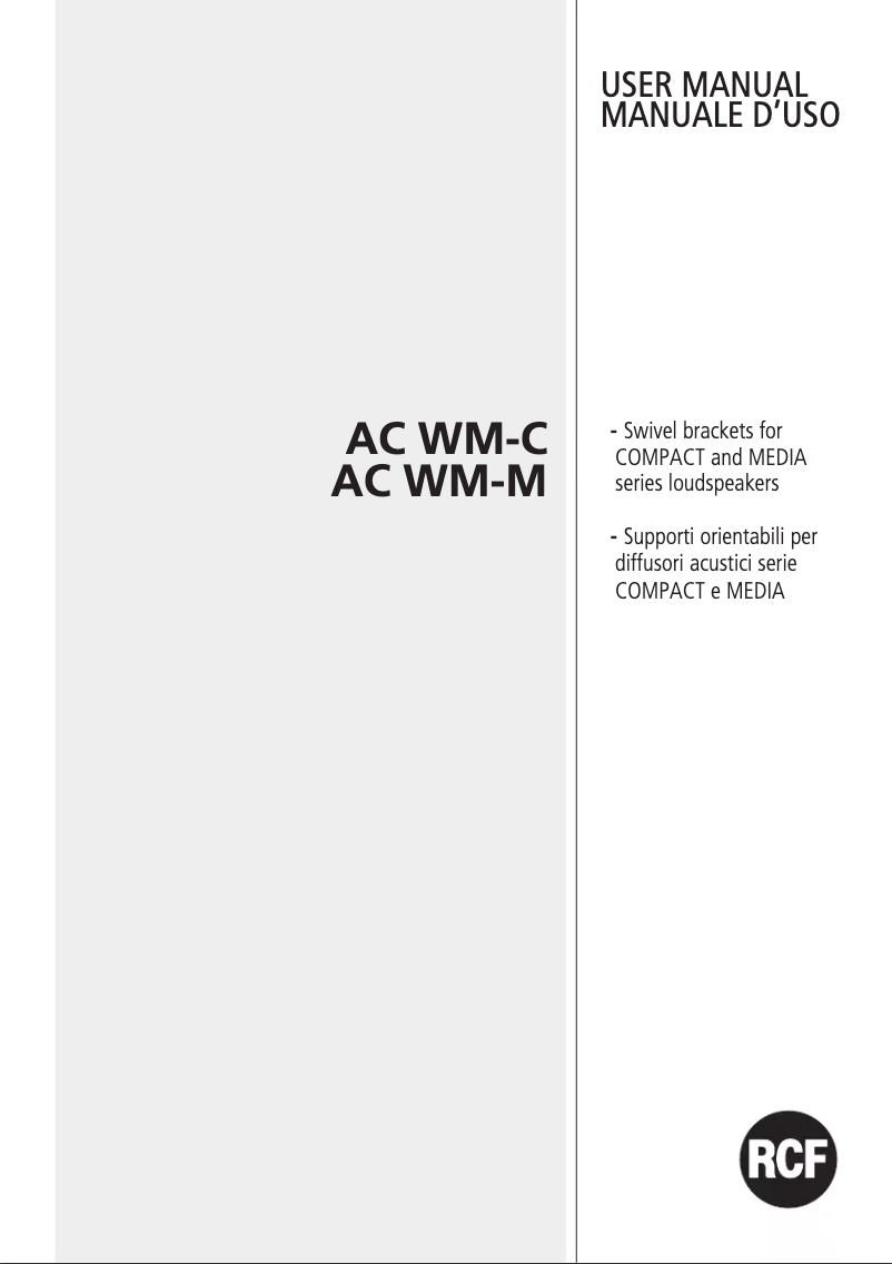 Page 1 de la notice Manuel utilisateur RCF SWM-BR NC