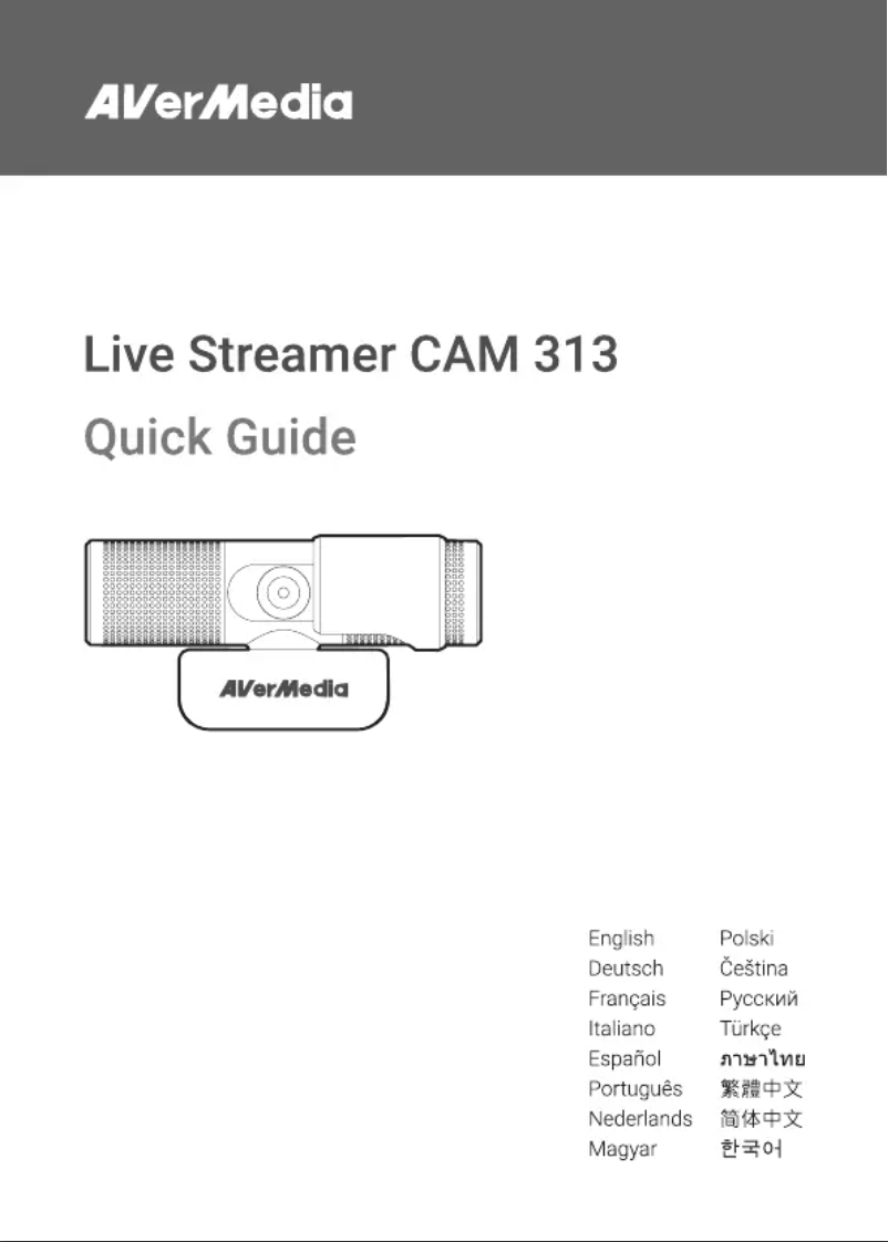 Image de la première page du manuel de l'appareil Live Streamer CAM 313