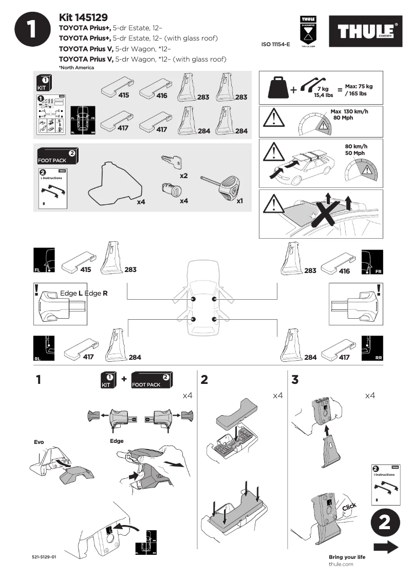 Página 1 del manual Manual de usuario Thule Kit 145129