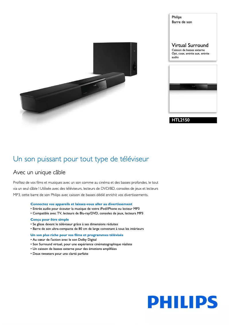 Image de la première page du manuel de l'appareil HTL2150