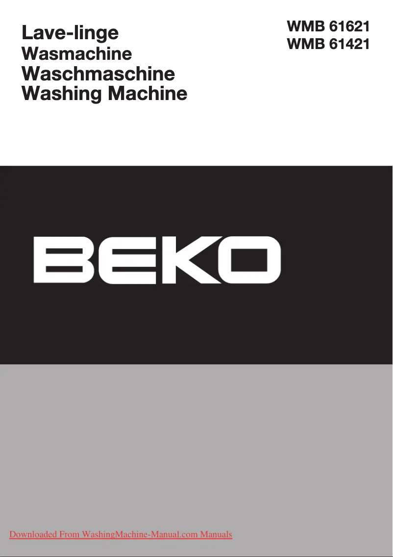 Page n°1 - Manuel utilisateur Beko WMB 61421