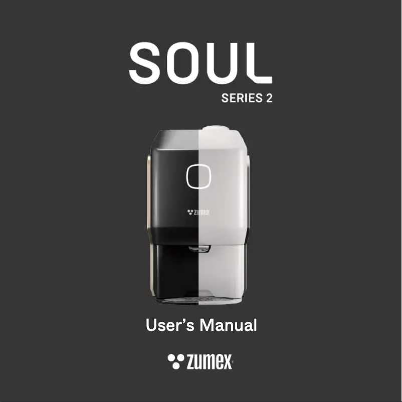 Page 1 de la notice Manuel utilisateur Zumex Soul Series 2