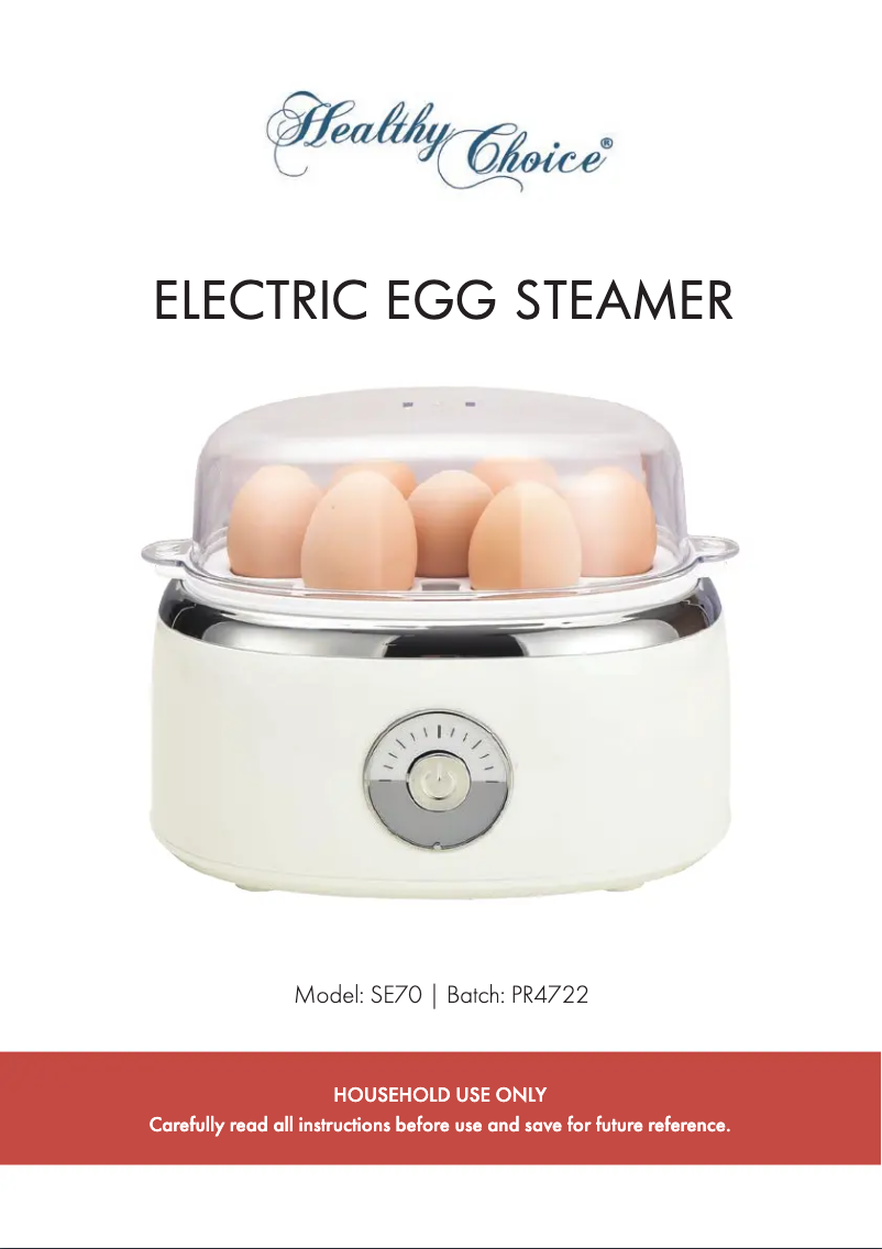 Page n°1 - Manuel utilisateur Healthy Choice SE70