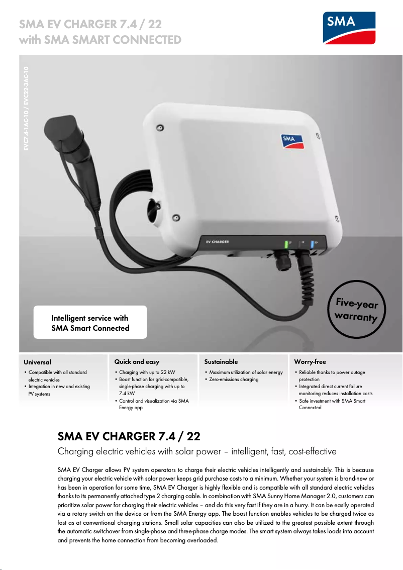 Image de la première page du manuel de l'appareil 1PH EV Charger 7.4