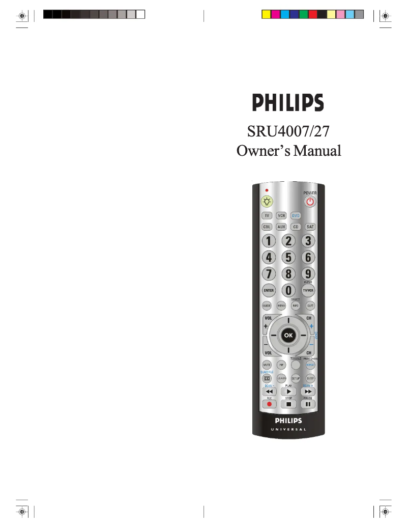 Page n°1 - Manuel utilisateur Philips SRU4007