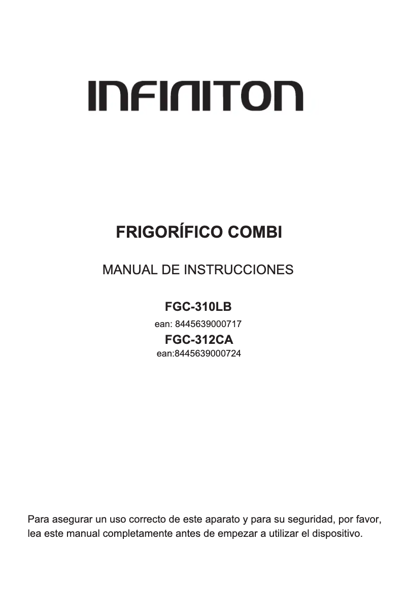 Image de la première page du manuel de l'appareil FGC-310LB