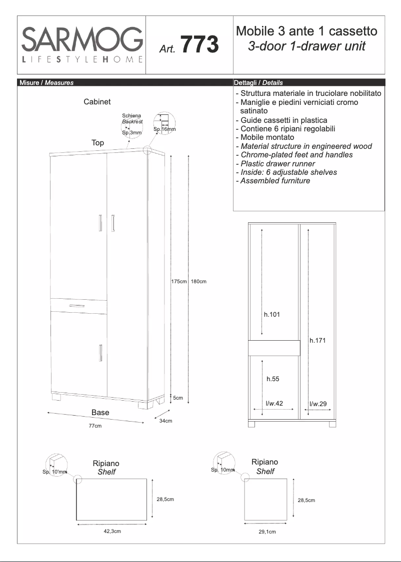 Page n°1 - Manuel utilisateur Sarmog A773PCPC