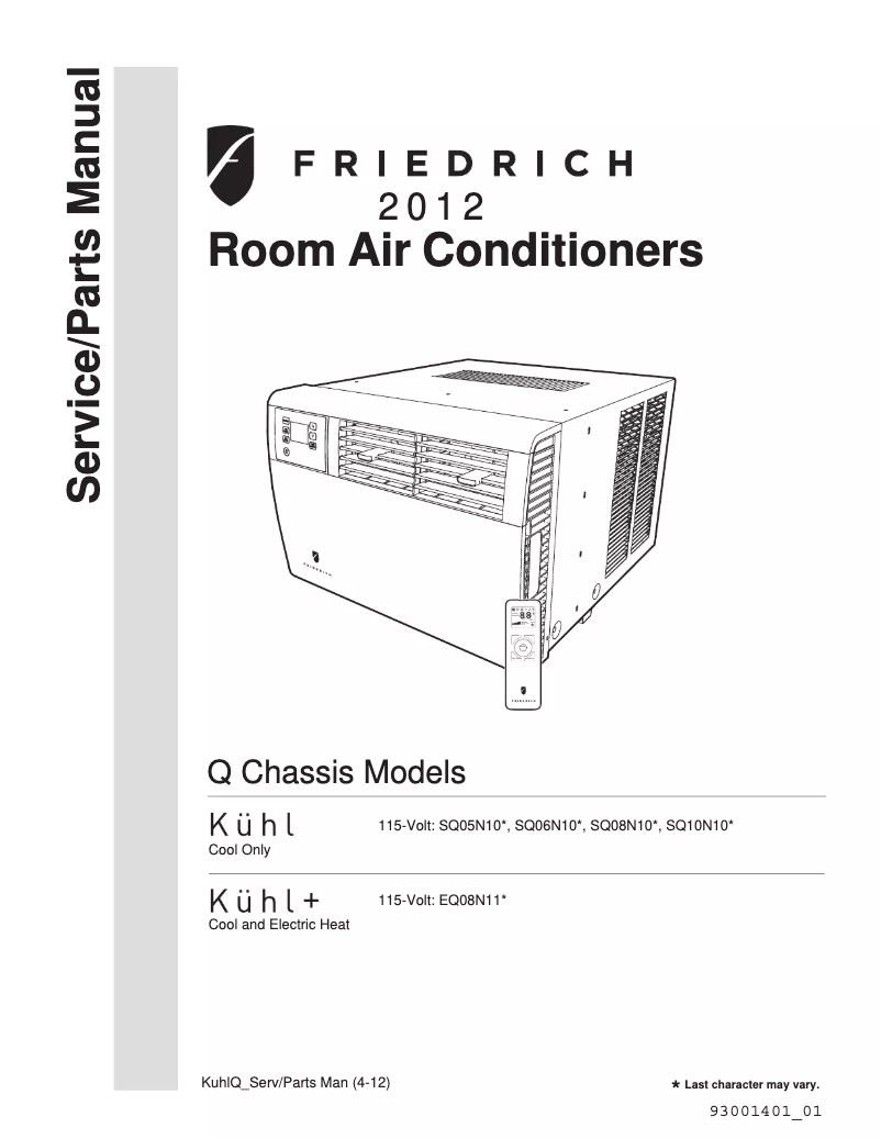 Page n°1 - Manuel utilisateur Friedrich Kühl SQ05N10
