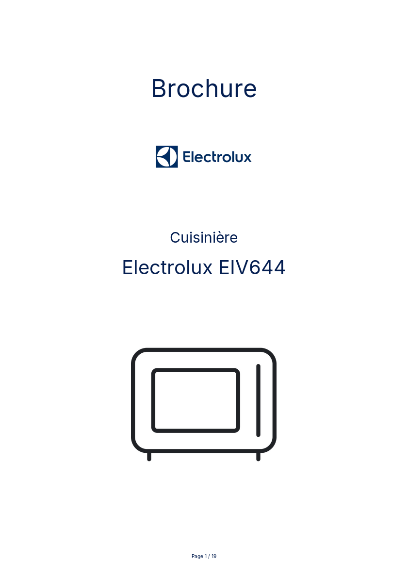 Image de la première page du manuel de l'appareil EIV644