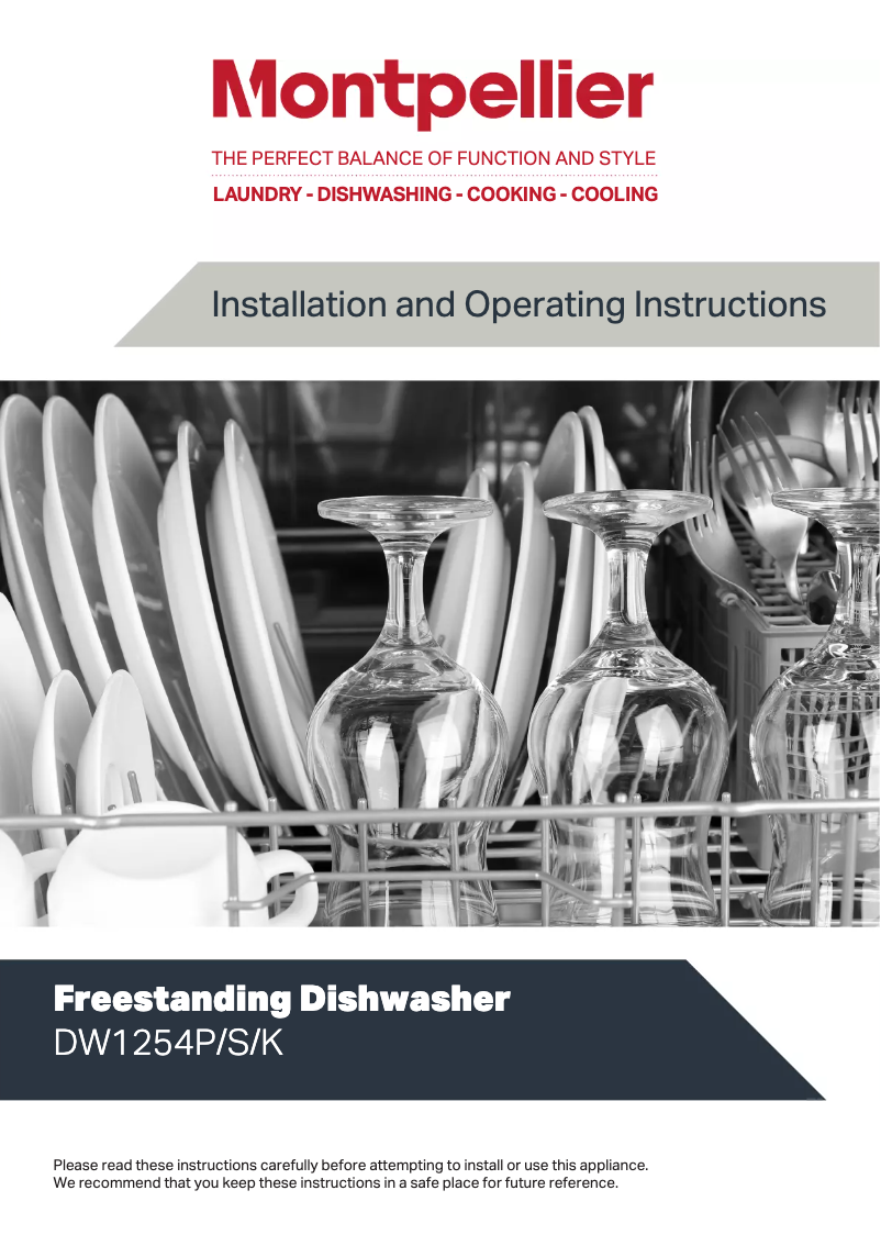Page 1 de la notice Manuel utilisateur Montpellier DW1254S