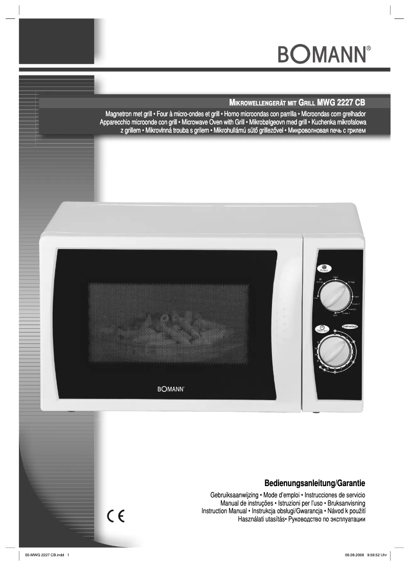 First page image of the manual for MW 2227