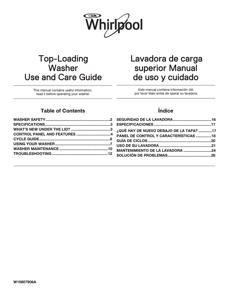 Image de la première page du manuel de l'appareil 7MWTW1700EM