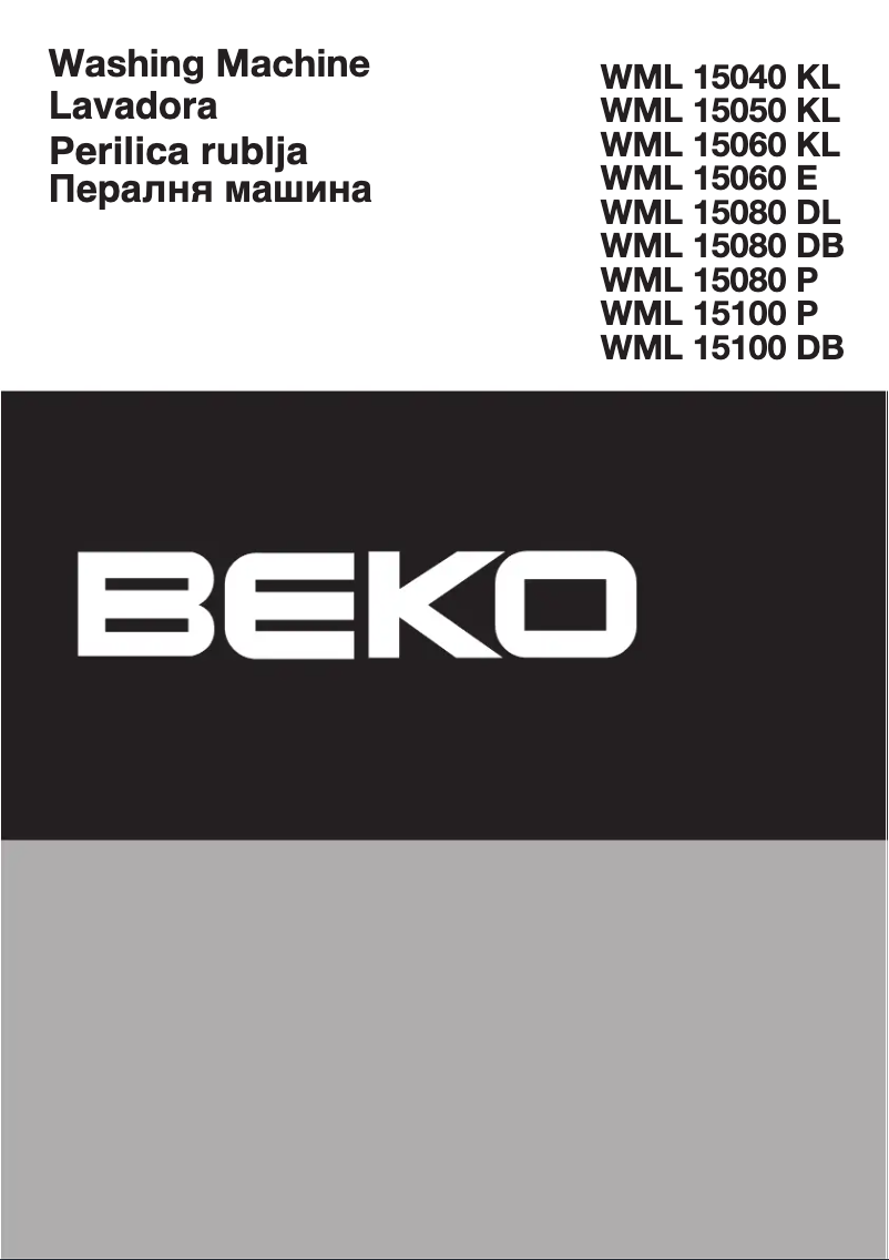 Page 1 de la notice Manuel utilisateur Beko WML 15060 E