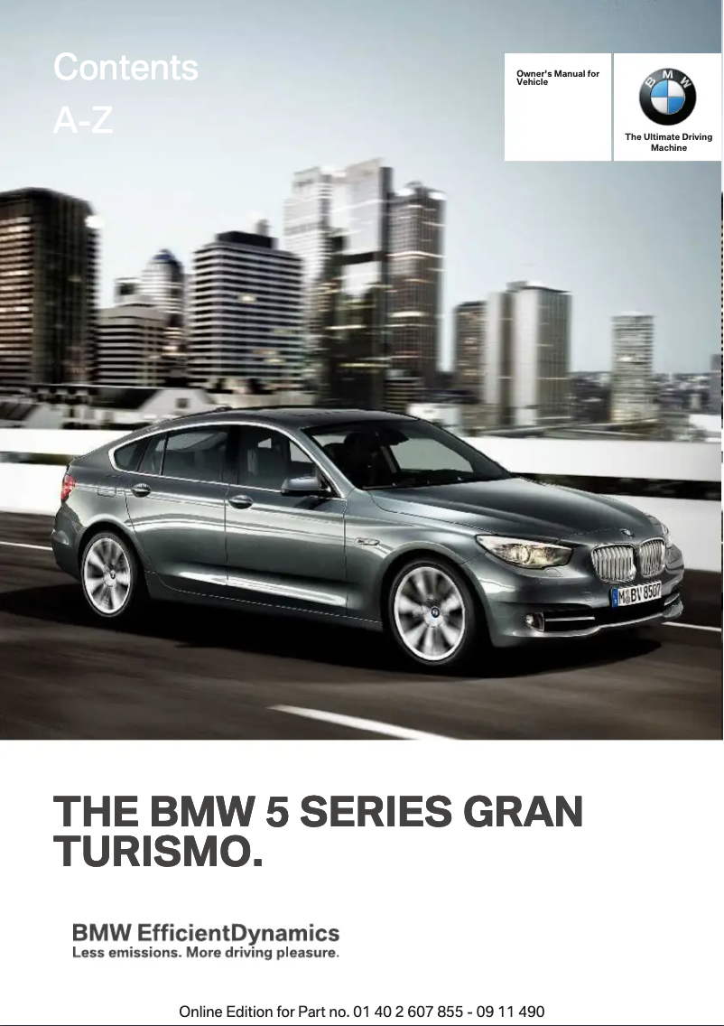 Page 1 de la notice Manuel utilisateur BMW 535i xDrive Gran Turismo (2012)