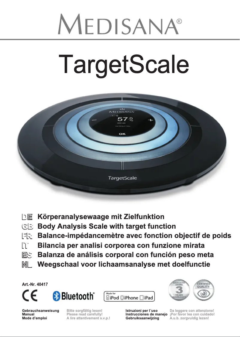 Página 1 del manual Manual de usuario Medisana 40417