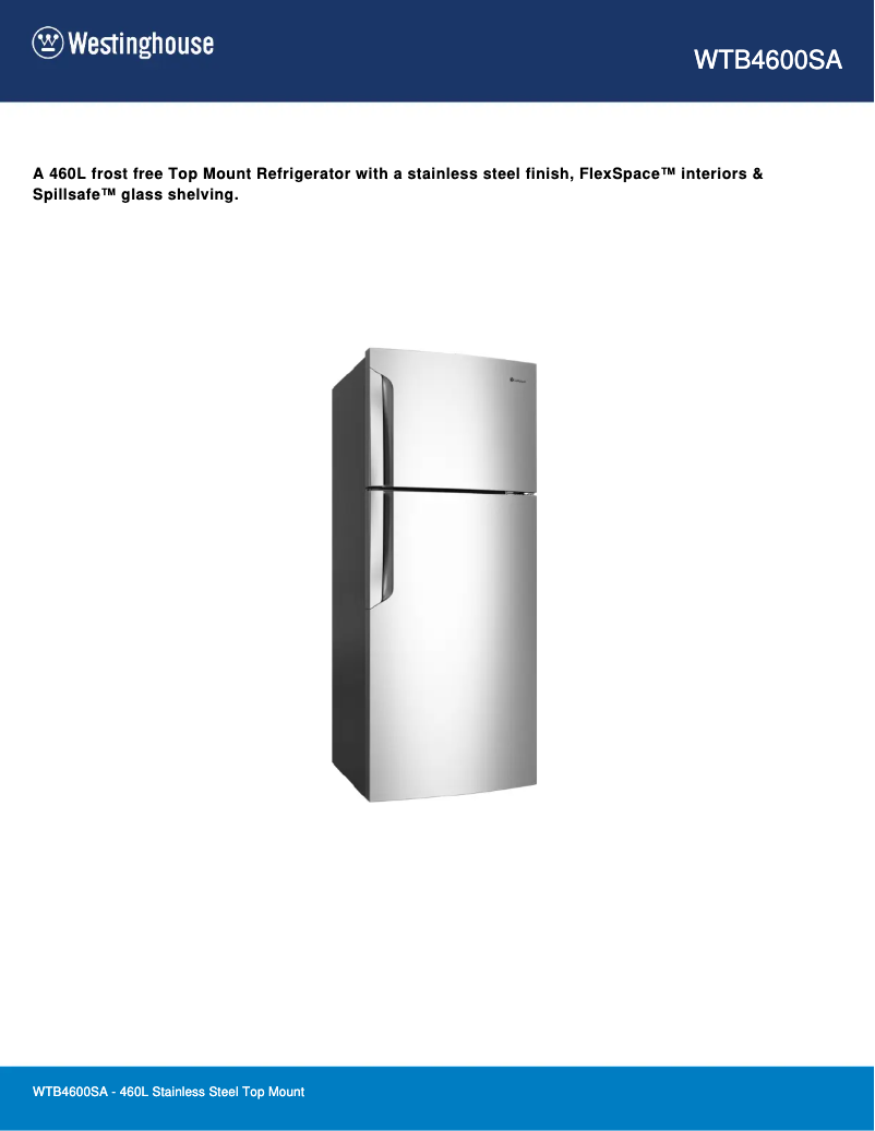 Image de la première page du manuel de l'appareil WTB4600SA