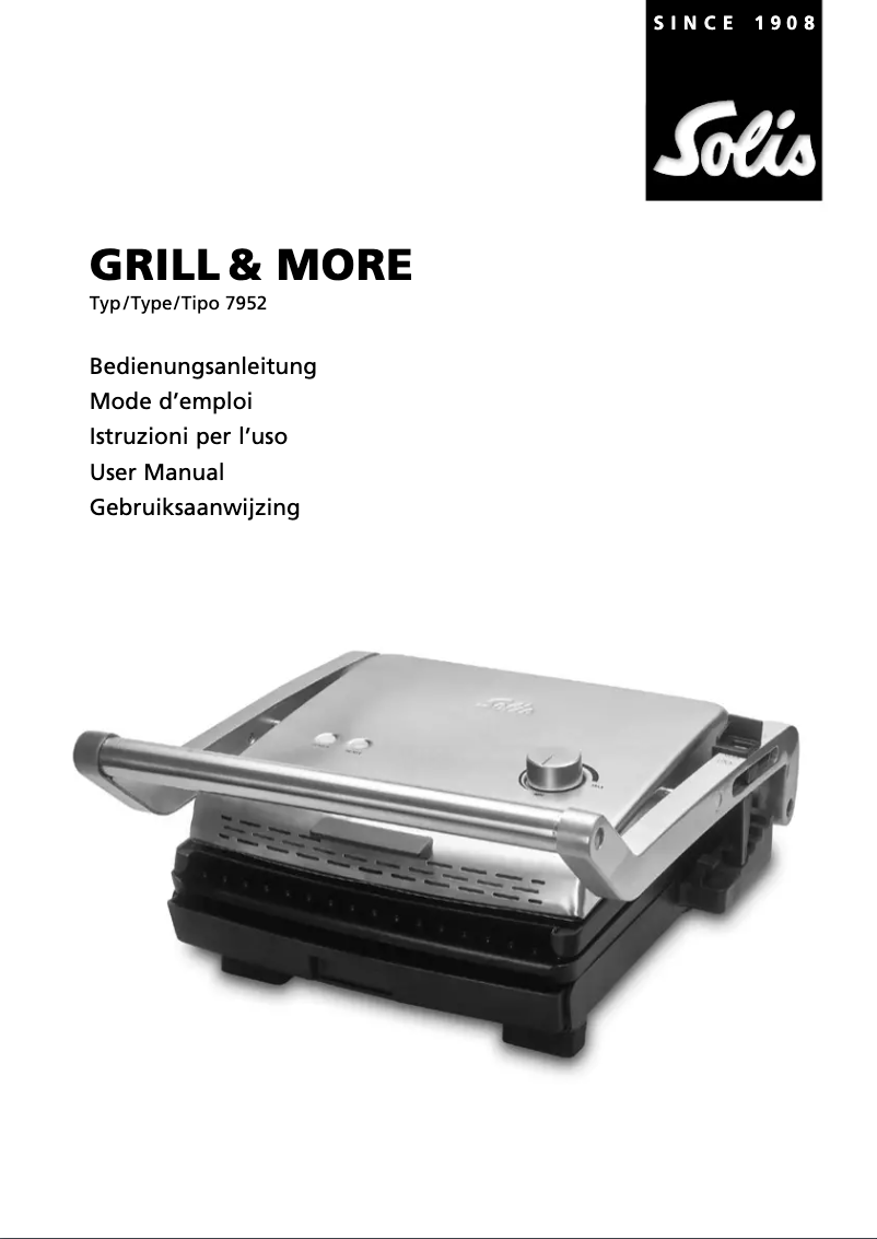Page n°1 - Manuel utilisateur Solis Grill & More 7952