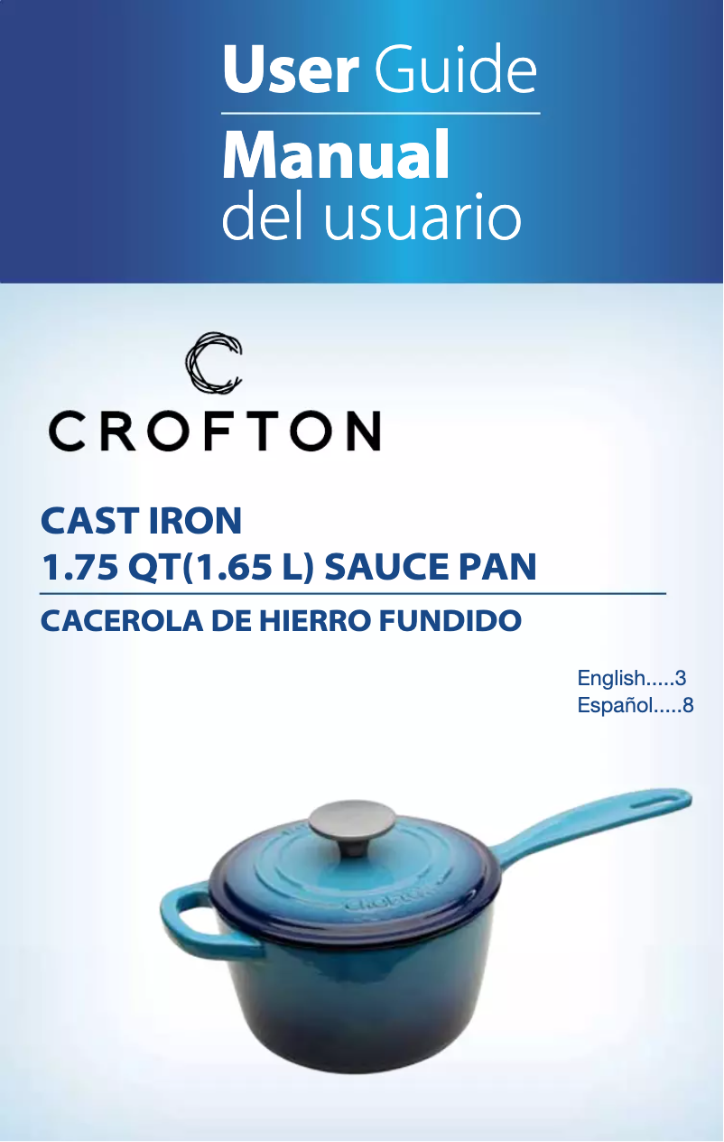 Page 1 de la notice Manuel utilisateur Crofton 1.75 qt. Cast Iron Saucepan