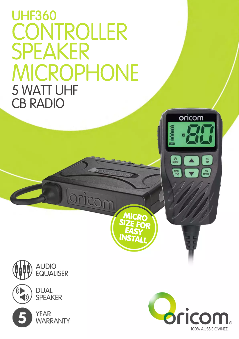 Page 1 de la notice Fiche technique Oricom UHF360