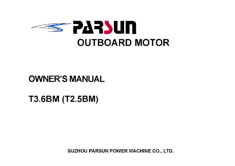 Page 1 de la notice Manuel utilisateur Parsun T3.6BM