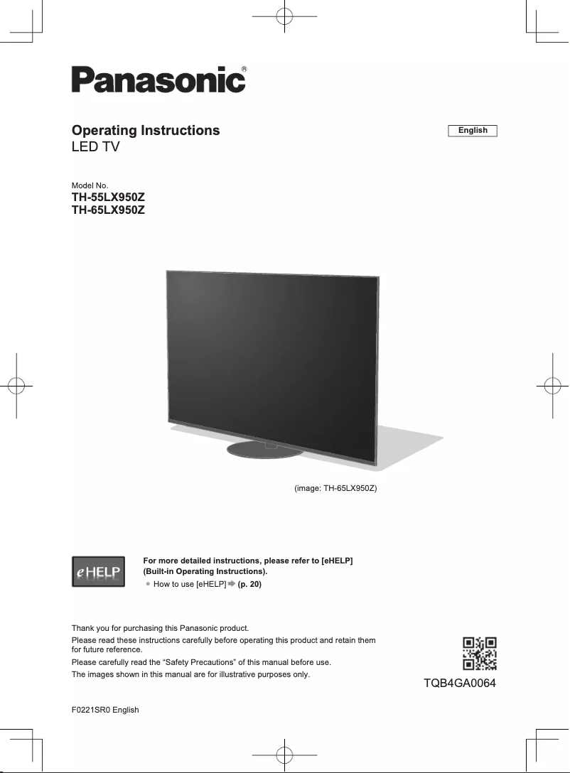 Página 1 del manual Manual de usuario Panasonic TH-65LX950Z