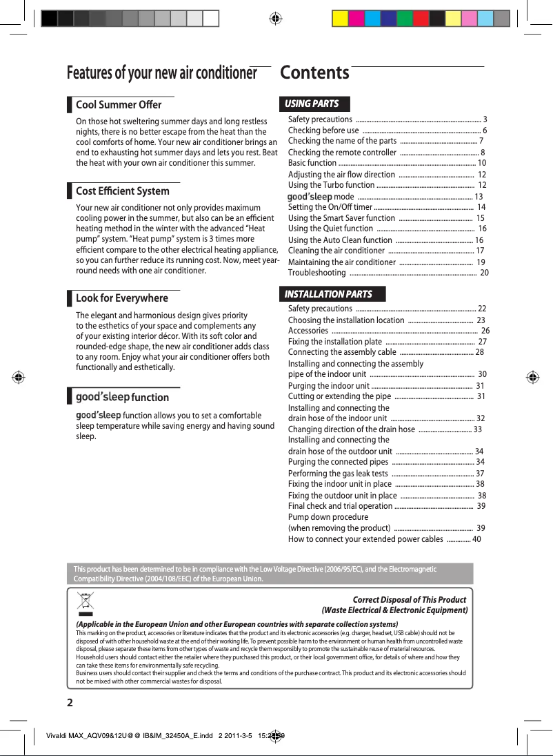 Página 1 del manual Manual de usuario Samsung AQV09UGEN