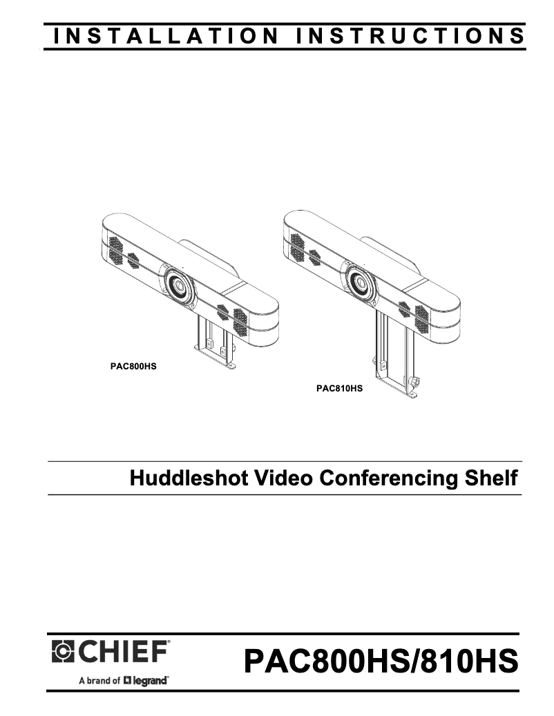 Página 1 del manual Manual de usuario Chief PAC810HS1