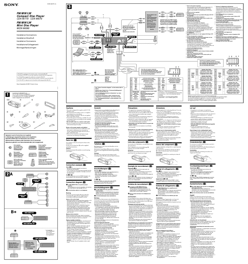 Page 1 de la notice Guide d'installation Sony MDX-M690