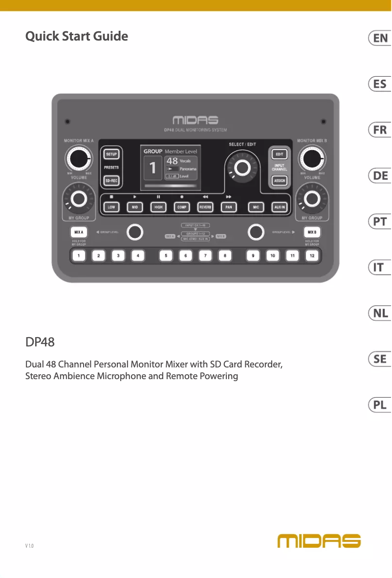 Image de la première page du manuel de l'appareil DP48
