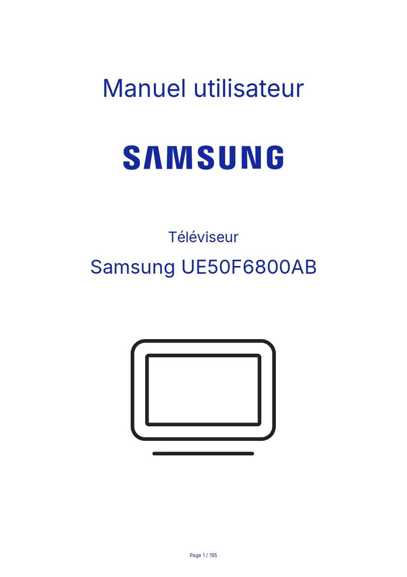 Page n°1 - Manuel utilisateur Samsung UE50F6800AB