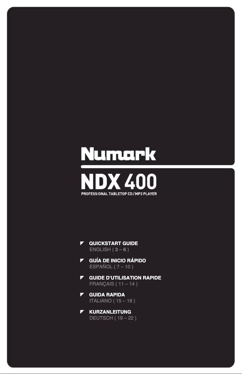 Image de la première page du manuel de l'appareil NDX400
