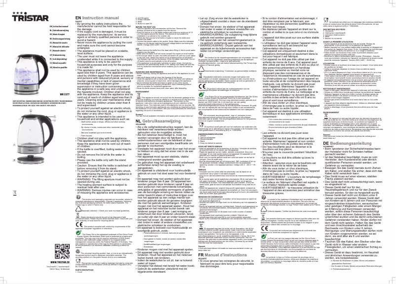 Imagen de la primera página del manual del dispositivo WK-3377