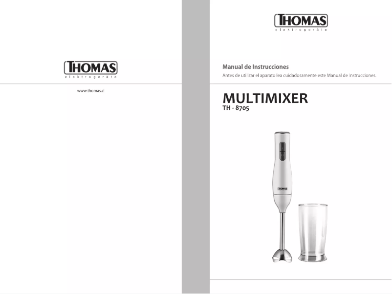 Page 1 de la notice Manuel utilisateur Thomas TH-8705