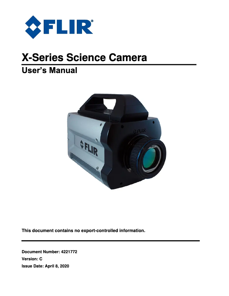 Page 1 de la notice Manuel utilisateur FLIR X6800sc