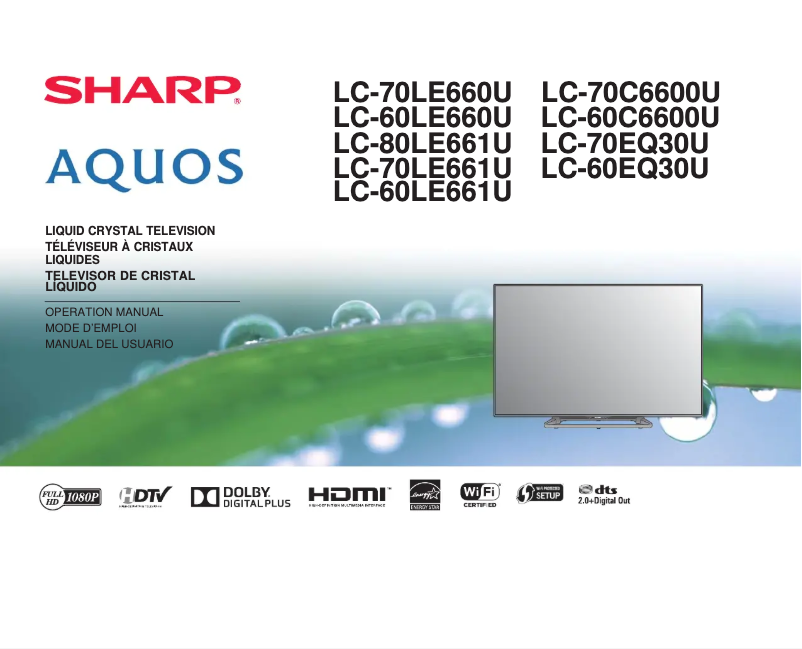 Page n°1 - Manuel utilisateur Sharp Aquos LC-60EQ30U