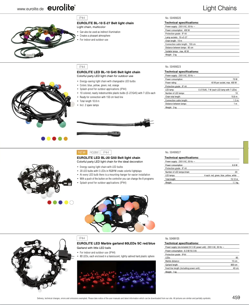Page 1 de la notice Catalogue Eurolite BL-10