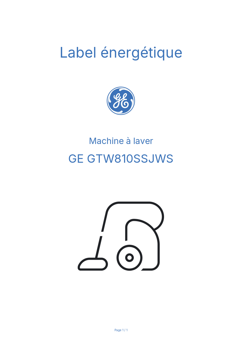 Image de la première page du manuel de l'appareil GTW810SSJWS